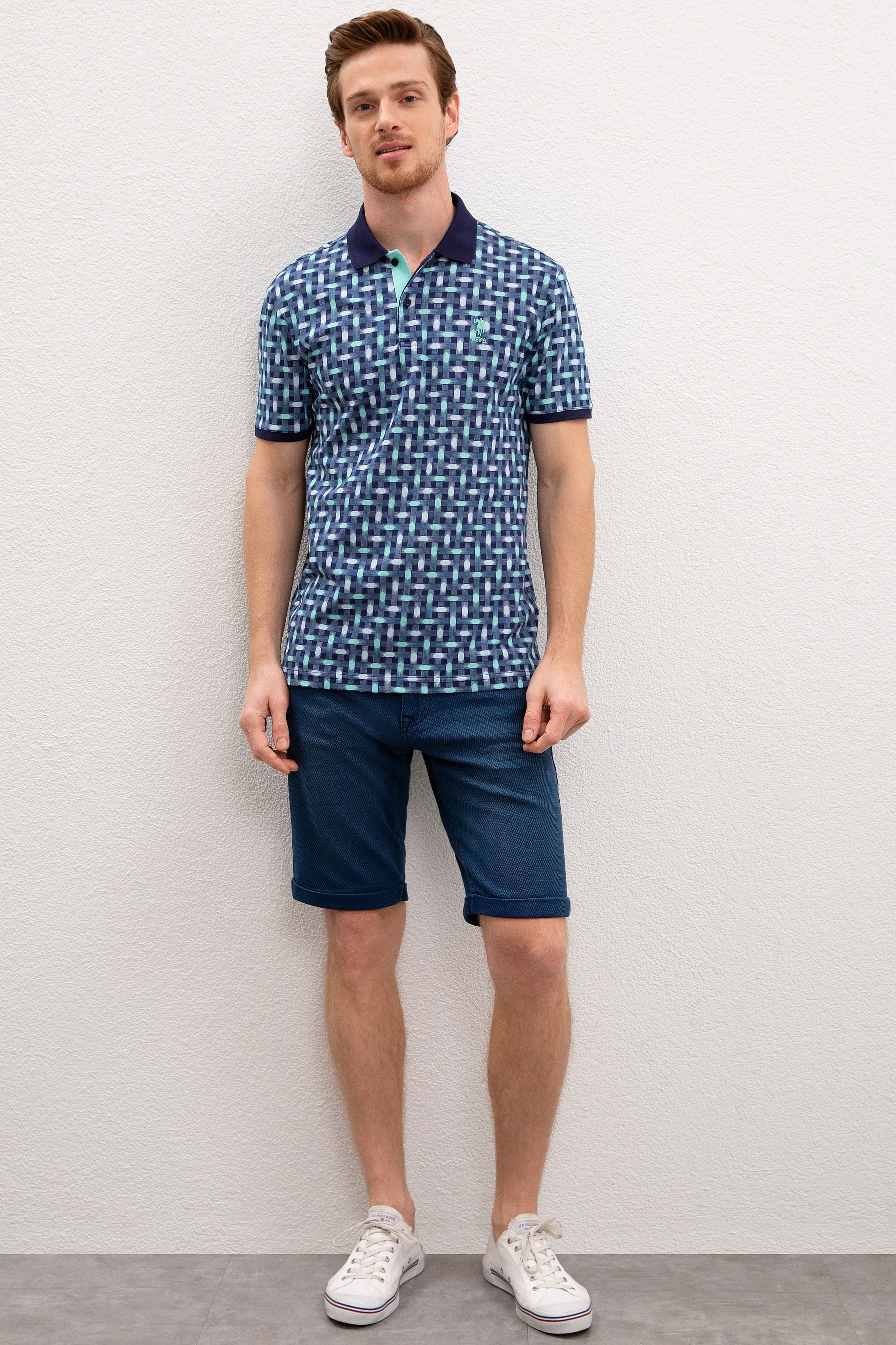 Erkek Lacivert Polo Yaka T-Shirt - Image 4