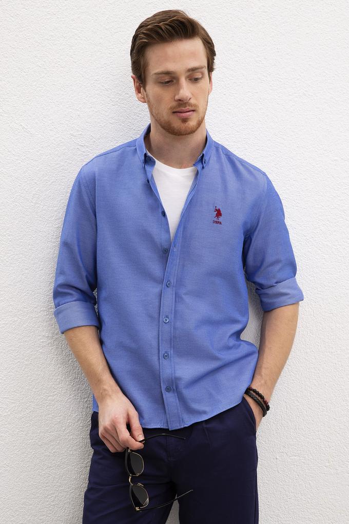 Erkek Mavi Gömlek Uzunkol Basic
