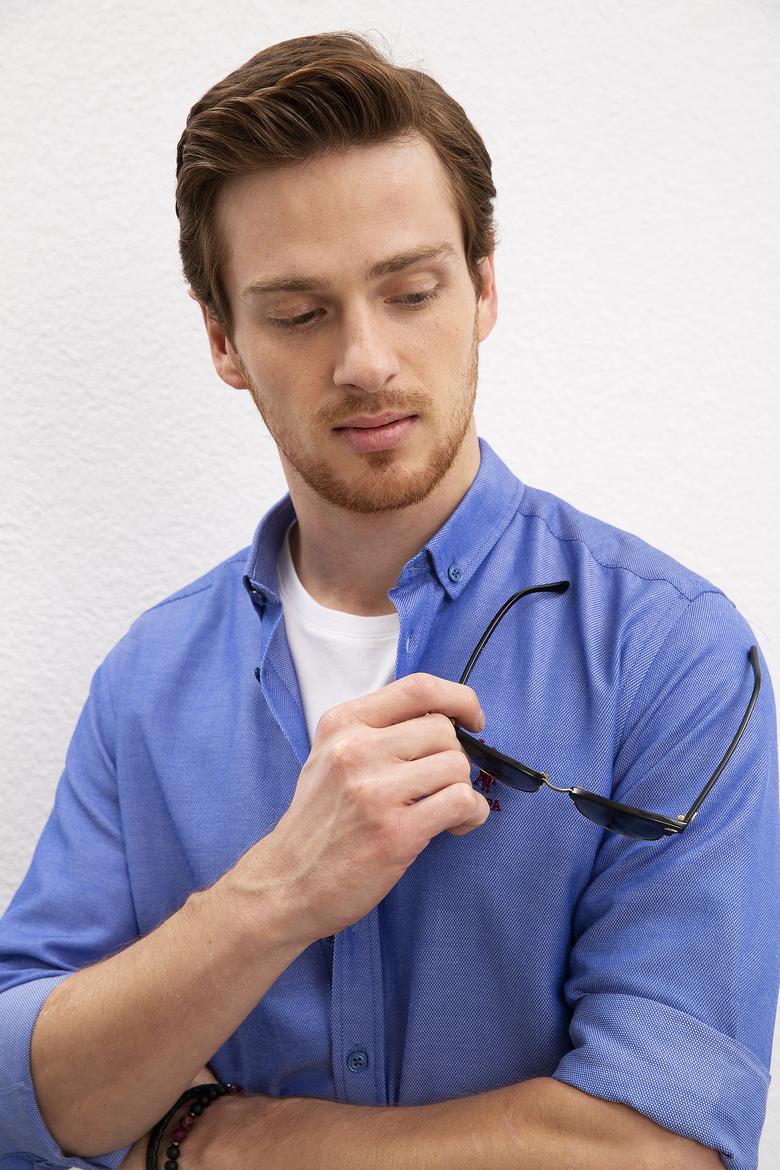 Erkek Mavi Gömlek Uzunkol Basic - 50205844085