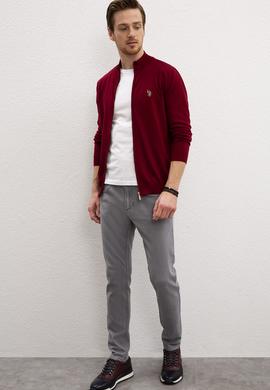 Erkek Bordo  Triko Hırka Basic - 50207712012