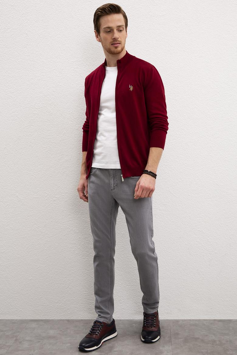 Erkek Bordo  Triko Hırka Basic - 50207712012