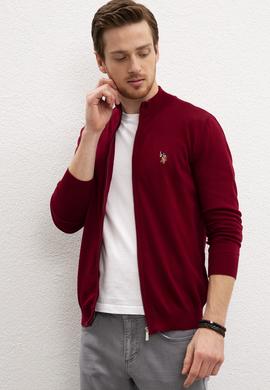 Erkek Bordo  Triko Hırka Basic - 50207712012