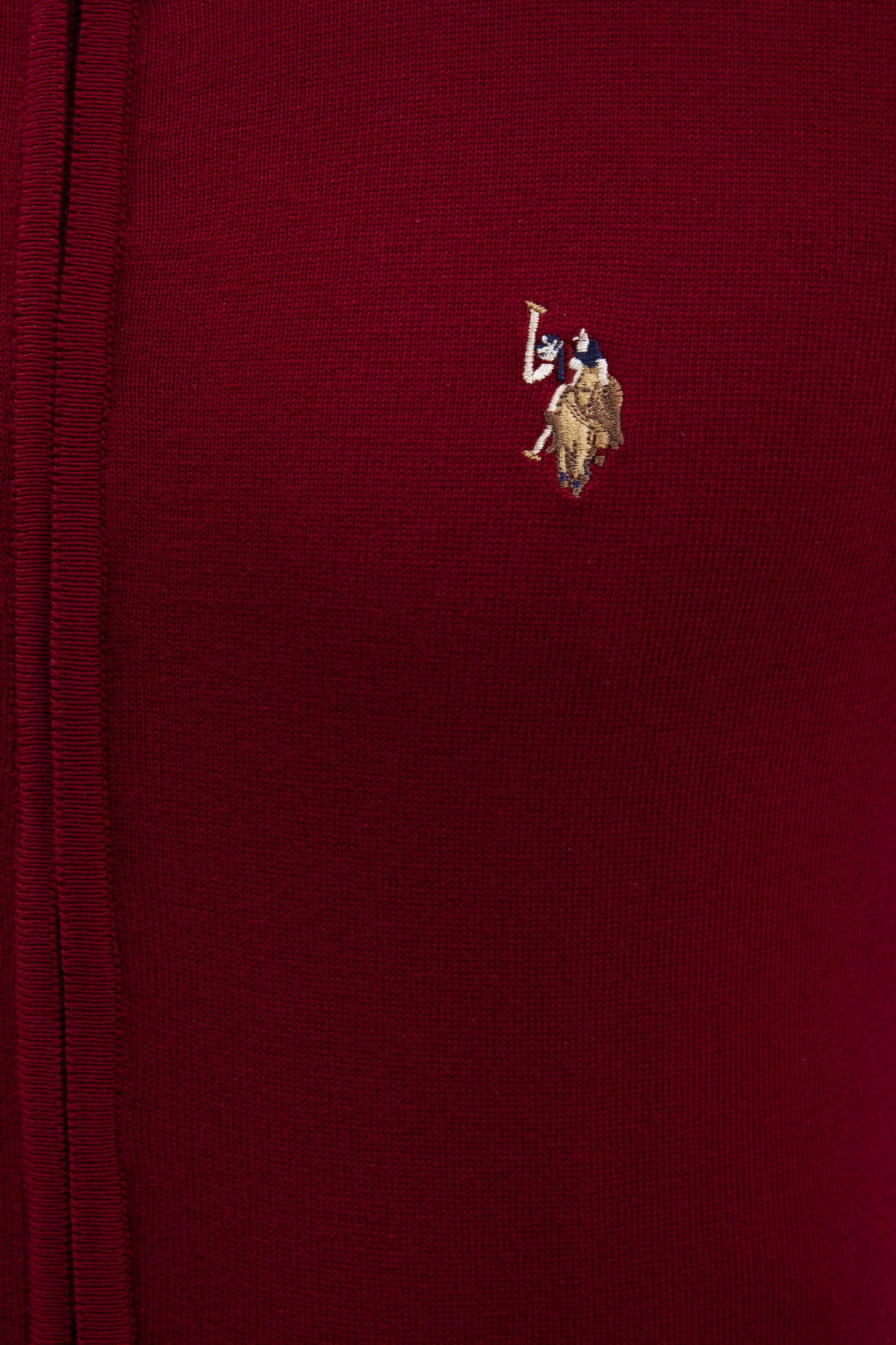 Erkek Bordo  Triko Hırka Basic - Image 5