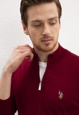 Erkek Bordo  Triko Hırka Basic - 50207712012