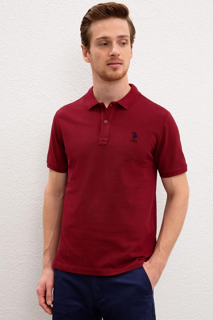 Erkek Bordo Polo Yaka T-Shirt Basic