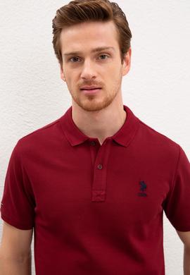 Erkek Bordo Polo Yaka T-Shirt Basic - 50218140080