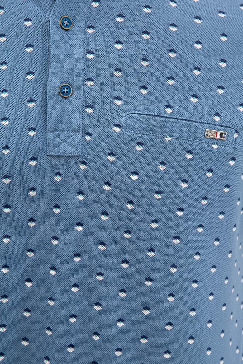 Erkek İndigo Polo Yaka Tişört - 50219170023