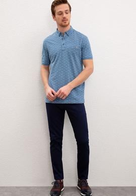 Erkek İndigo Polo Yaka Tişört - 50219170023
