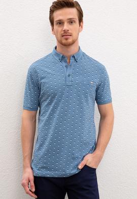 Erkek İndigo Polo Yaka Tişört - 50219170023