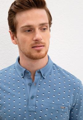 Erkek İndigo Polo Yaka Tişört - 50219170023