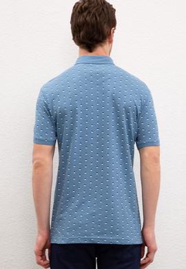 Erkek İndigo Polo Yaka Tişört - 50219170023