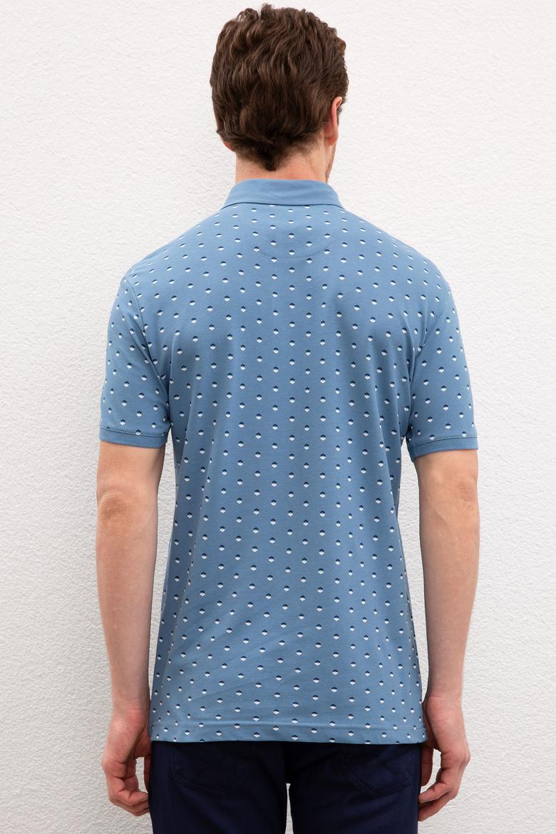 Erkek İndigo Polo Yaka Tişört - 50219170023