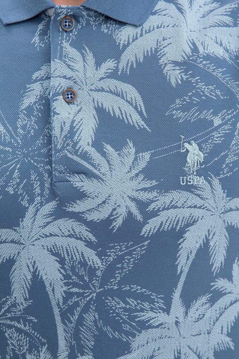 Erkek İndigo Polo Yaka Tişört - 50219245034