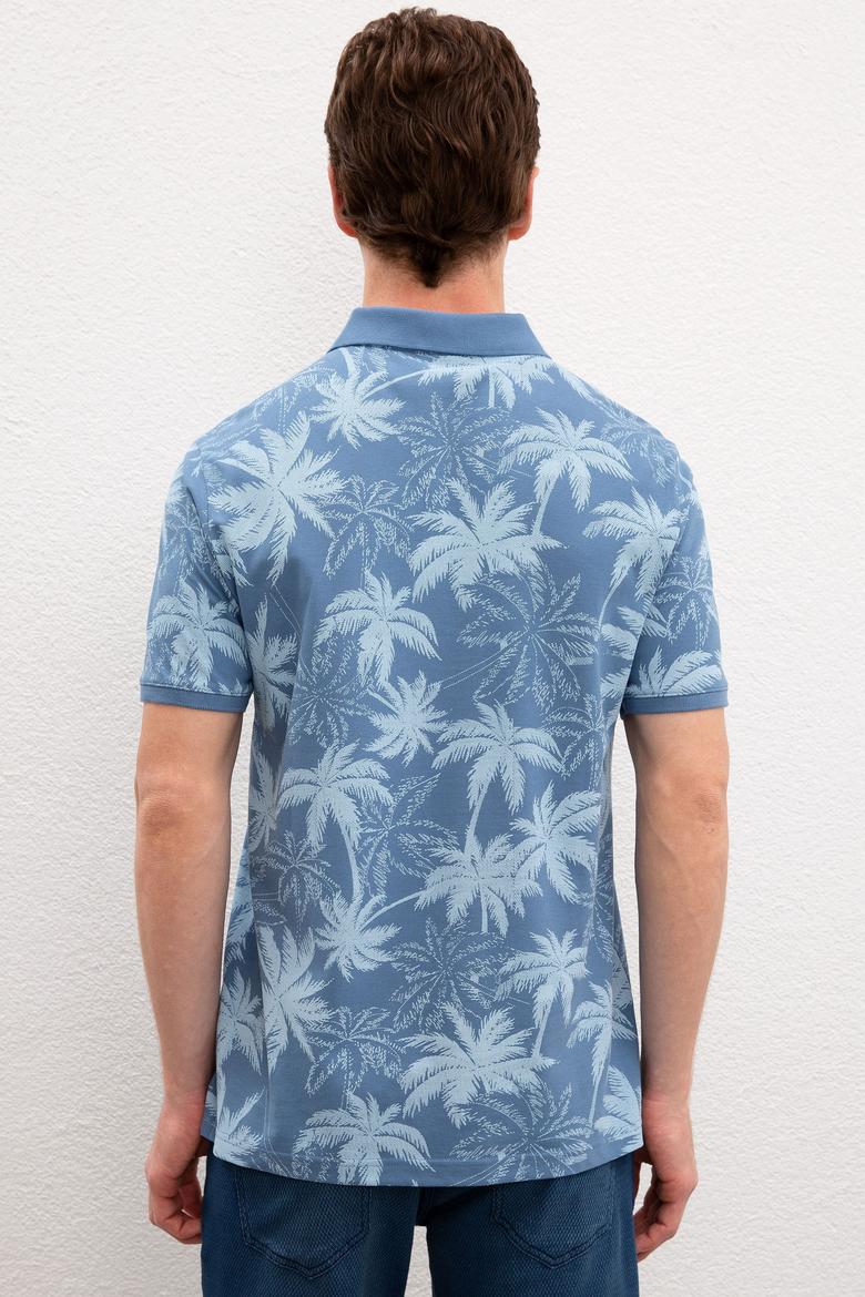 Erkek İndigo Polo Yaka Tişört - 50219245034