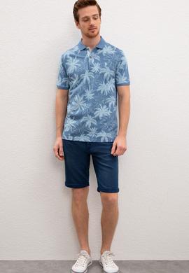 Erkek İndigo Polo Yaka Tişört - 50219245034