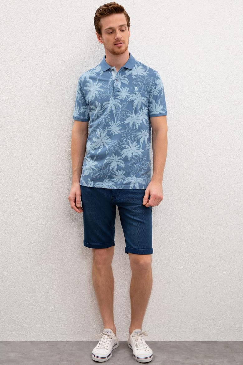 Erkek İndigo Polo Yaka Tişört - 50219245034