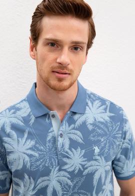 Erkek İndigo Polo Yaka Tişört - 50219245034