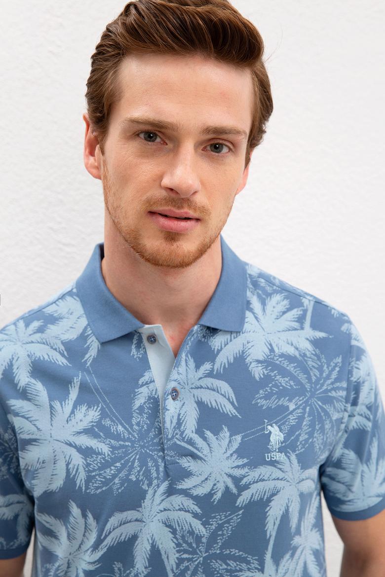 Erkek İndigo Polo Yaka Tişört - 50219245034