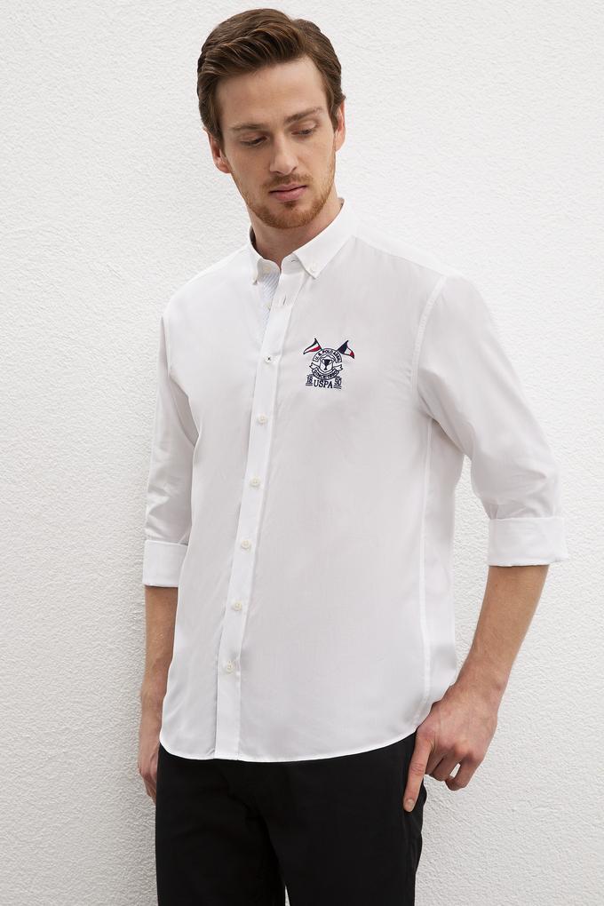 Erkek Beyaz Gömlek Uzunkol