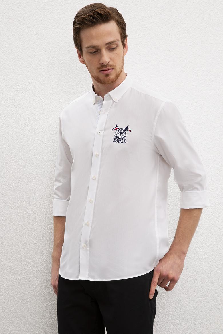 Erkek Beyaz Gömlek Uzunkol