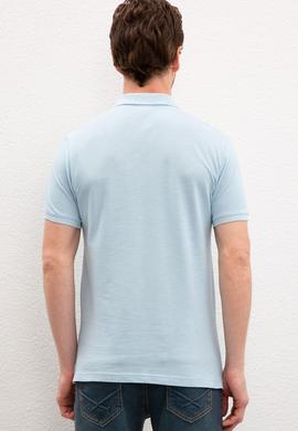 Erkek Açık İndigo Polo Yaka Tişört - 50219119050