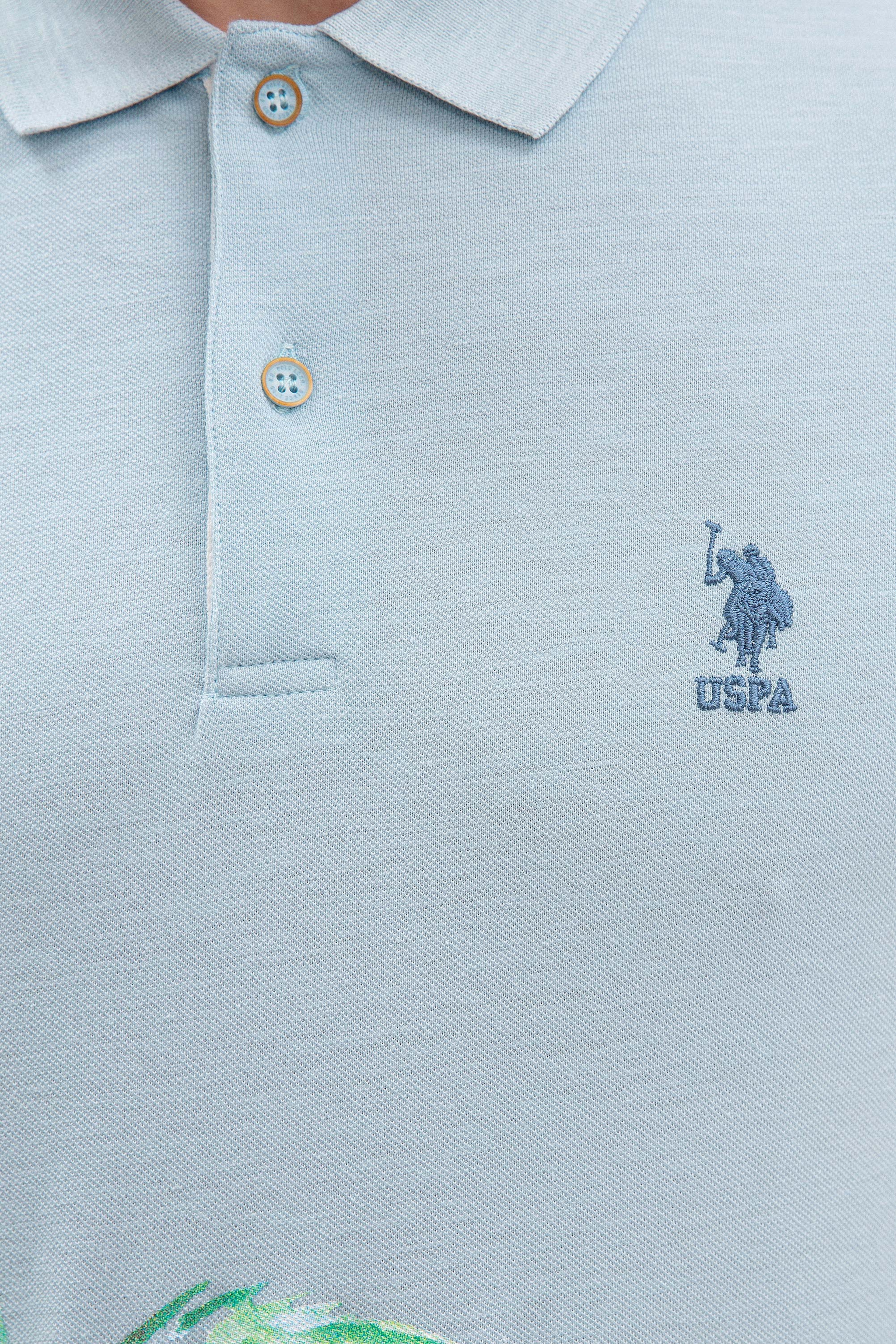Erkek Açık İndigo Polo Yaka Tişört - Image 5
