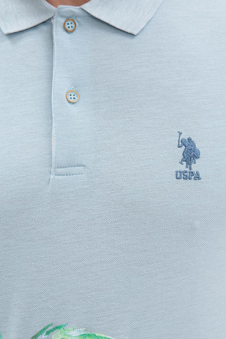 Erkek Açık İndigo Polo Yaka Tişört - 50219119050