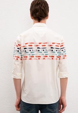 Erkek Beyaz Gömlek Uzunkol - 50207429011