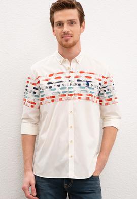 Erkek Beyaz Gömlek Uzunkol - 50207429011