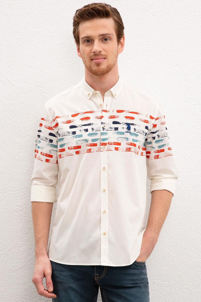 Erkek Beyaz Gömlek Uzunkol