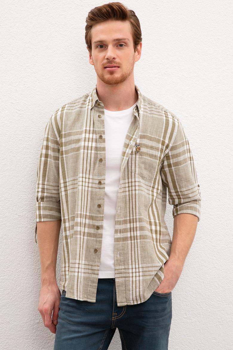 Erkek Yeşil Gömlek Uzunkol