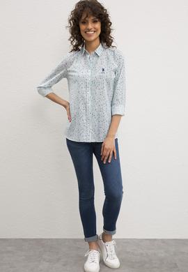 Kadın Mavi Gömlek Uzunkol - 50219166010