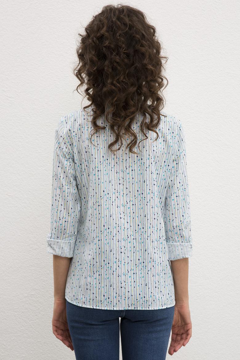 Kadın Mavi Gömlek Uzunkol - 50219166010