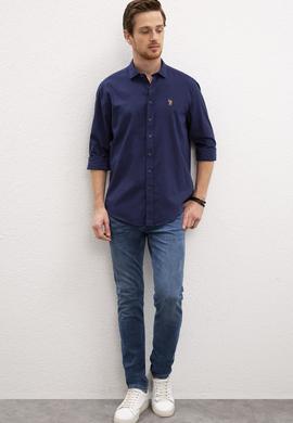 Erkek Lacivert Gömlek Uzunkol Basic - 50200420019