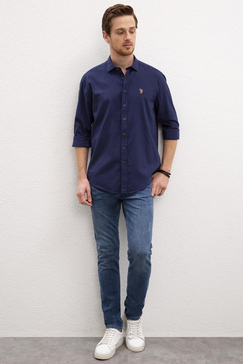 Erkek Lacivert Gömlek Uzunkol Basic - 50200420019