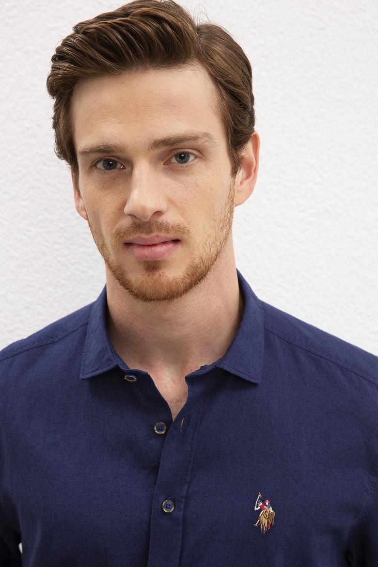 Erkek Lacivert Gömlek Uzunkol Basic - 50200420019