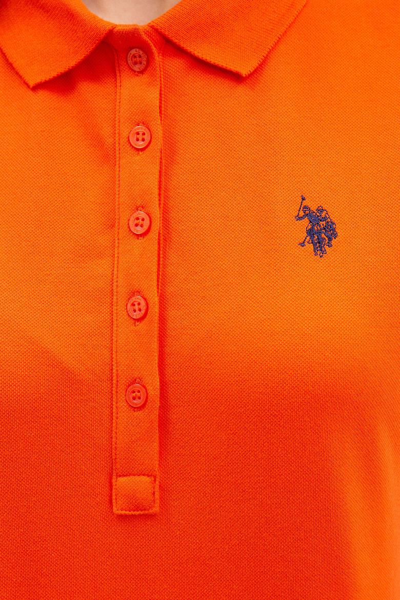 Kadın Nar Çiçeği Basic Polo Yaka Tişört - 50222743082