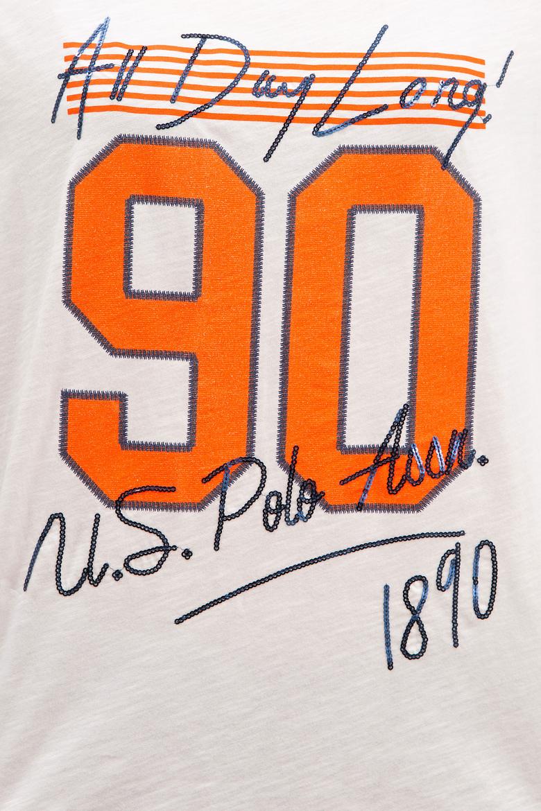 Kadın Beyaz Bisiklet Yaka T-Shirt - 50217746005