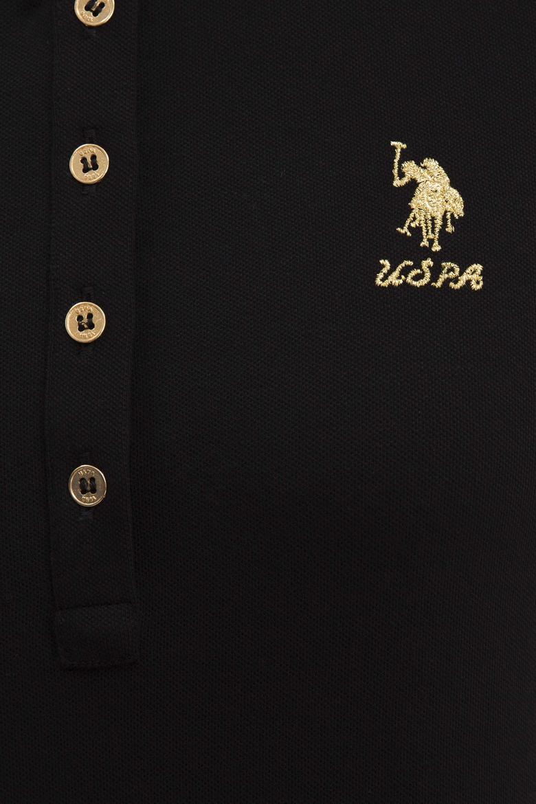 Kadın Siyah Basic Polo Yaka Tişört - 50217591042