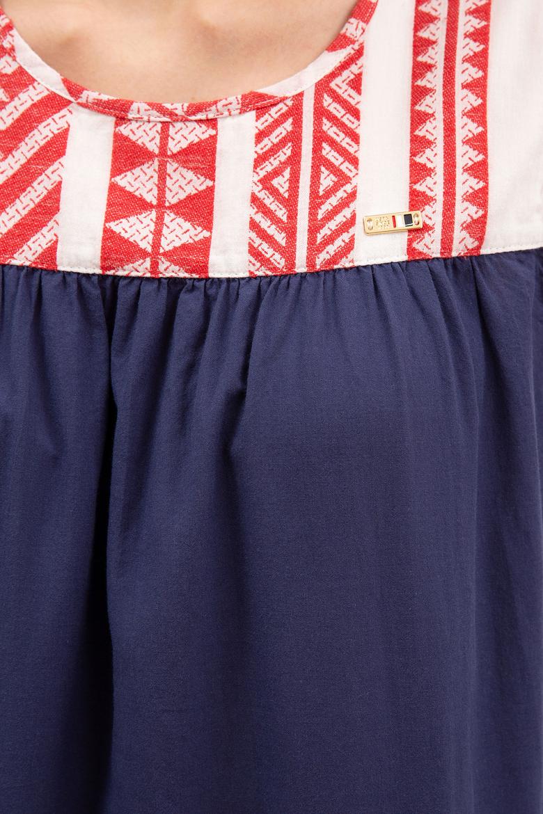 Kadın Lacivert Gömlek Kısakol - 50218826003