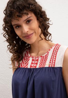 Kadın Lacivert Gömlek Kısakol - 50218826003