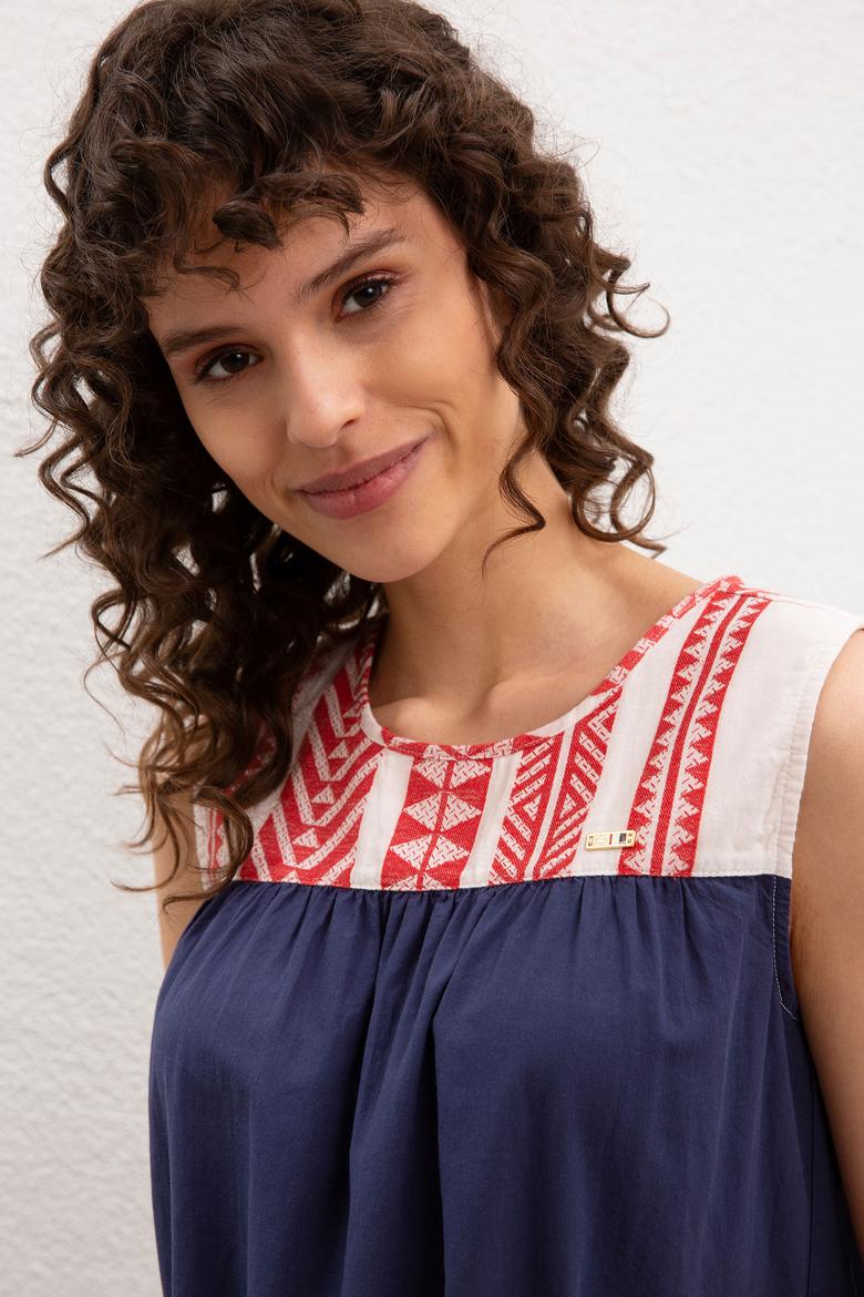 Kadın Lacivert Gömlek Kısakol - 50218826003