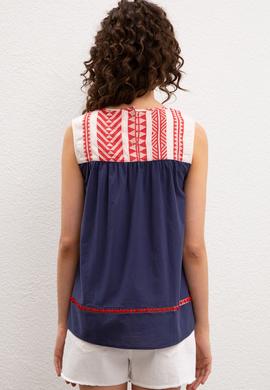 Kadın Lacivert Gömlek Kısakol - 50218826003