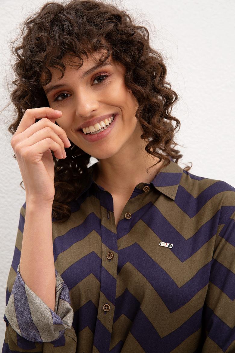 Kadın Multicolor Gömlek Uzunkol - 50225790033