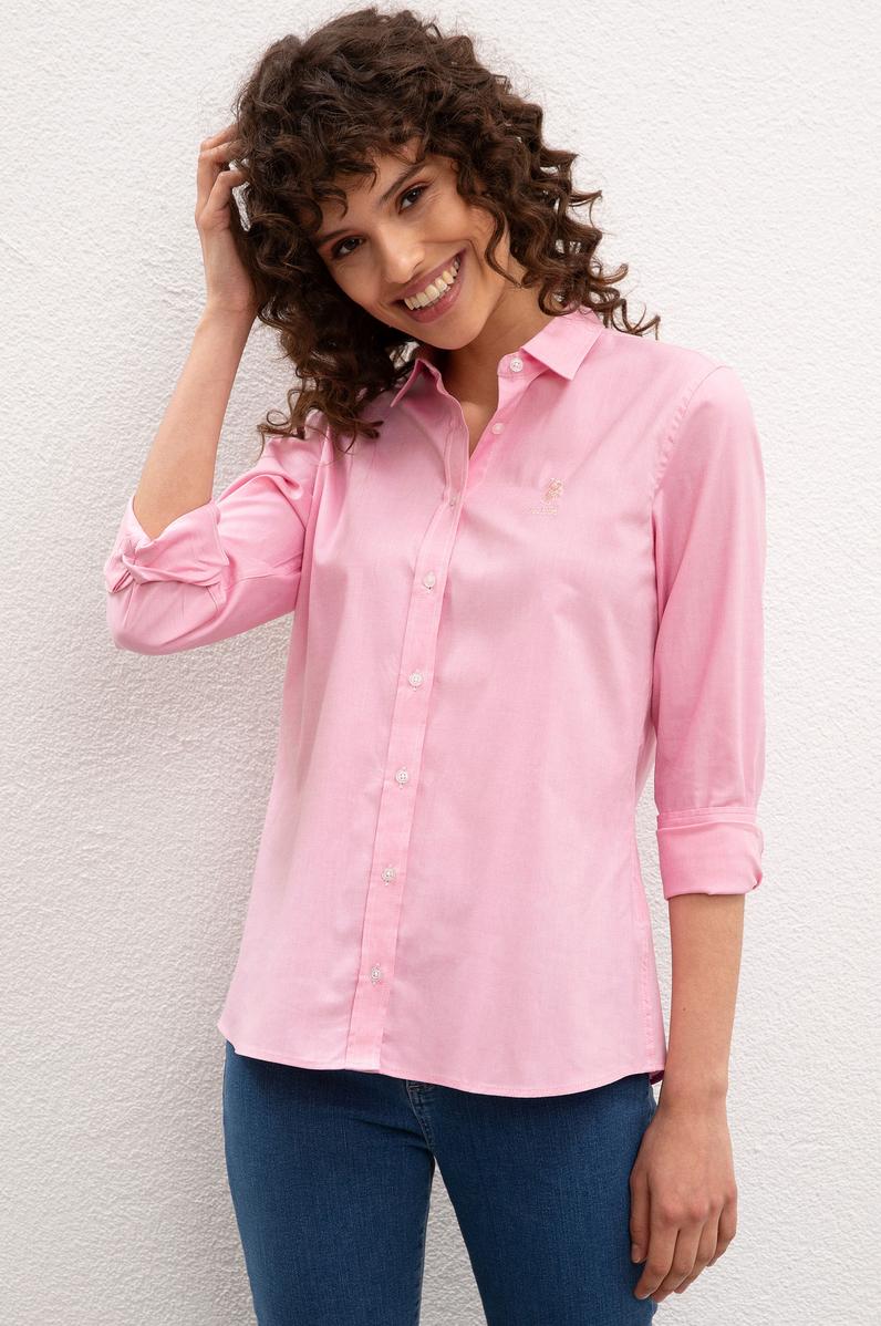 Kadın Pembe Gömlek Uzunkol