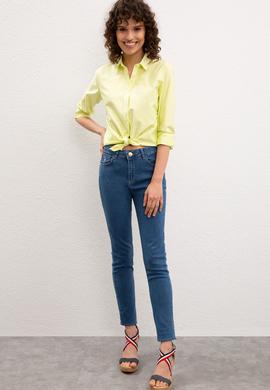Kadın Sarı Gömlek Uzunkol - 50226958001