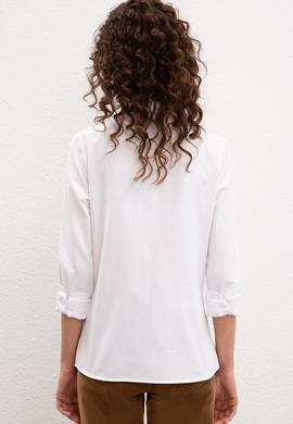 Kadın Beyaz Gömlek Uzunkol Basic - 50207363001