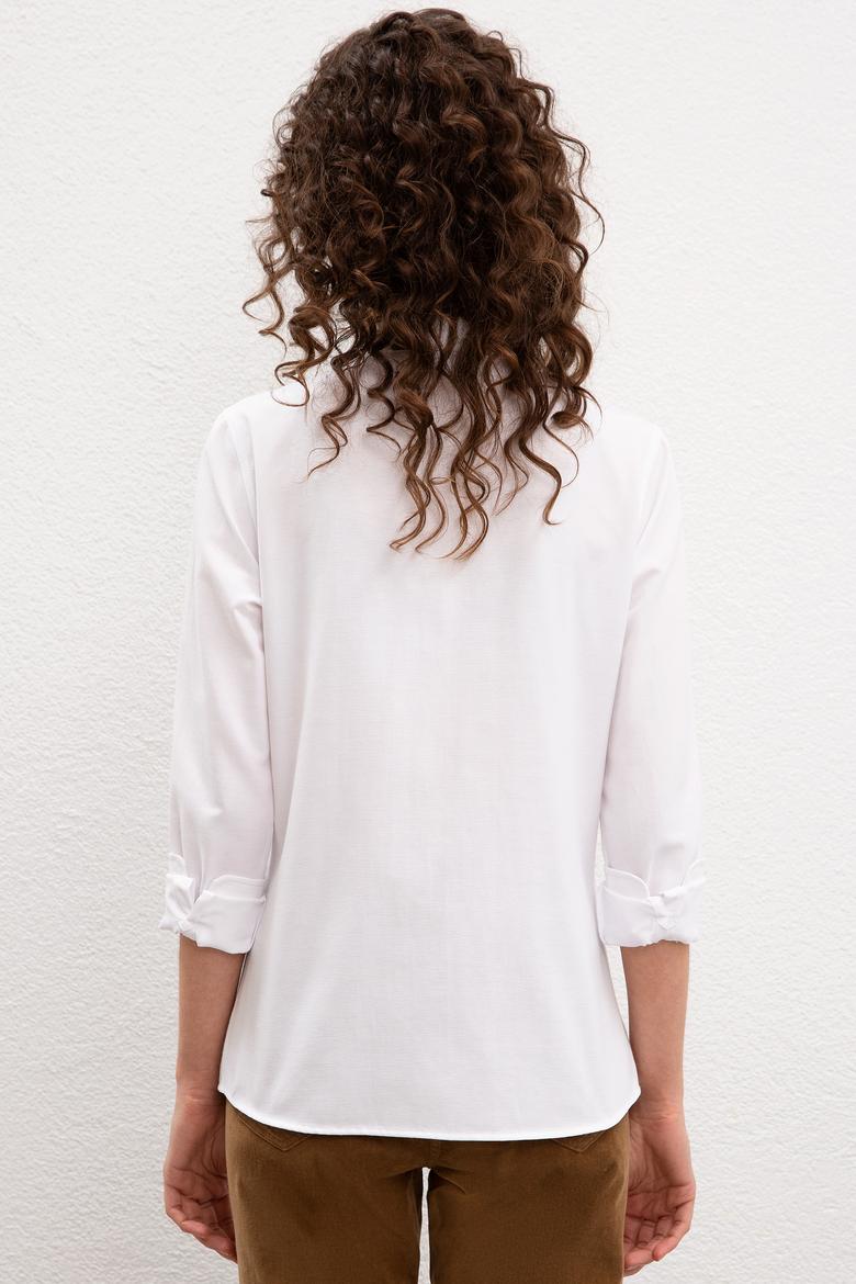 Kadın Beyaz Gömlek Uzunkol Basic - 50207363001