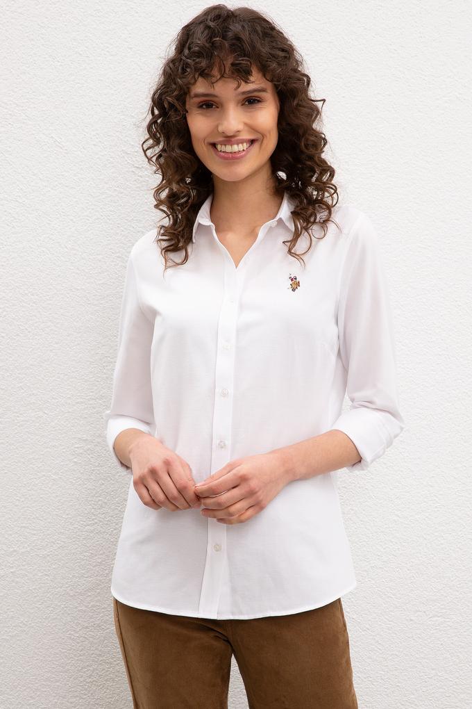 Kadın Beyaz Gömlek Uzunkol Basic
