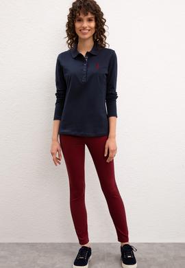 Kadın Lacivert Basic Polo Yaka Sweatshirt - 50205969118